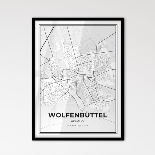 Wolfenbuttel Germany - Scandinavian Style City Map for Modern Home Decor