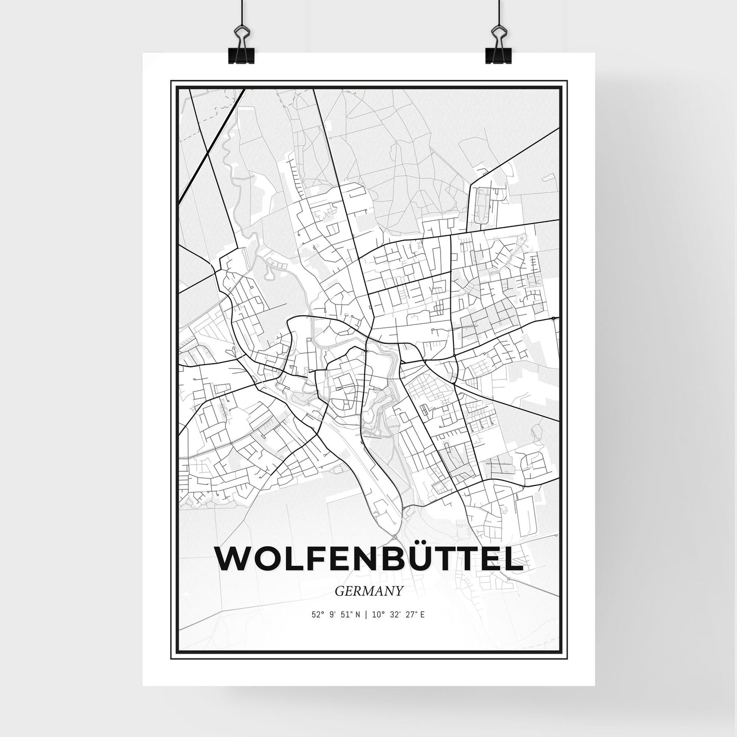 Wolfenbuttel Germany - Premium City Map Poster