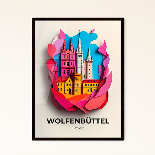 Vivid Wolfenbuttel, Germany - a paper cut of a castle with a sky background