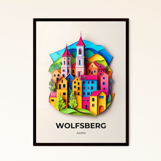 Vivid Wolfsberg, Austria - a colorful city with a church and a tree