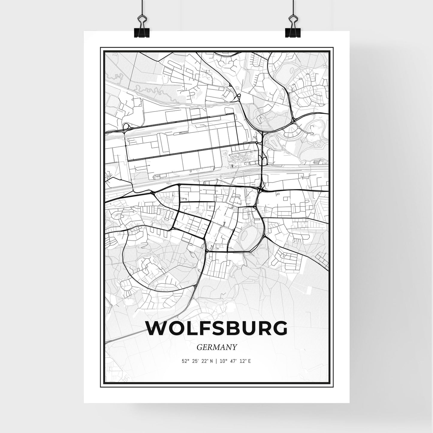 Wolfsburg Germany - Premium City Map Poster