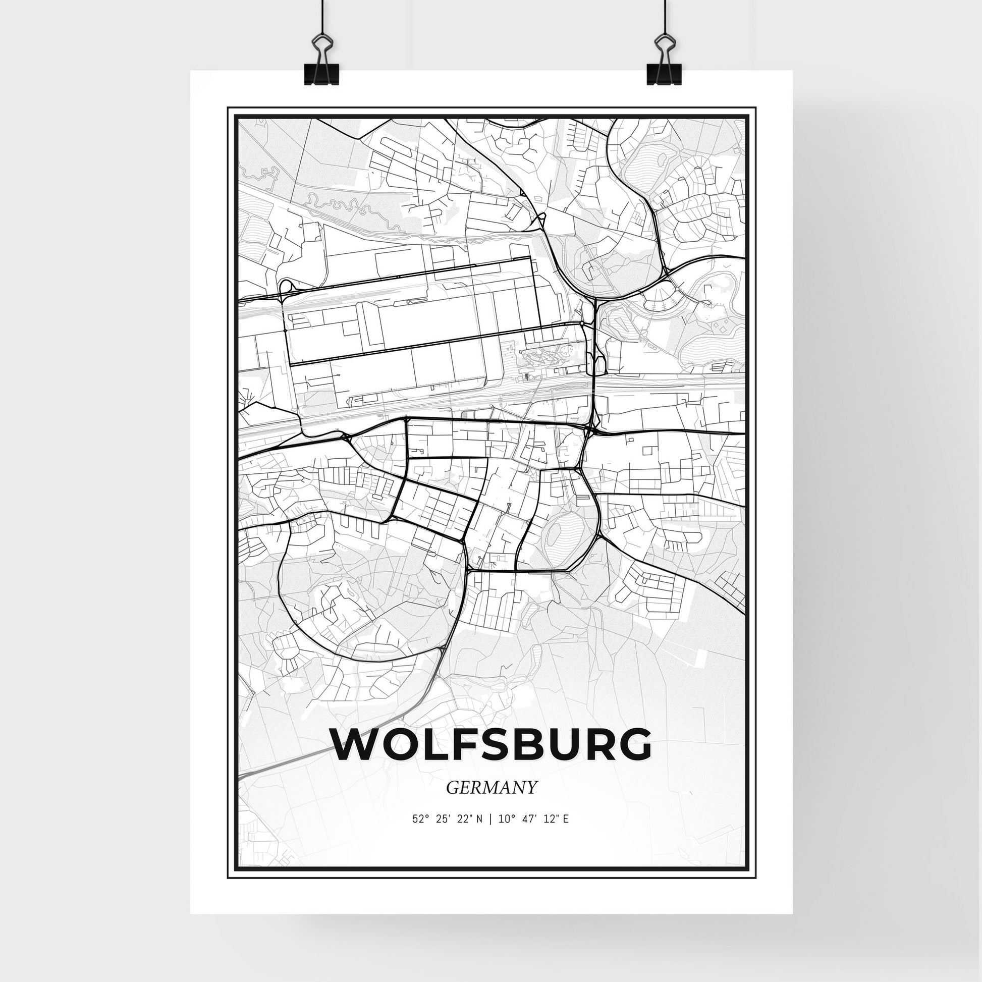 Wolfsburg Germany - Premium City Map Poster