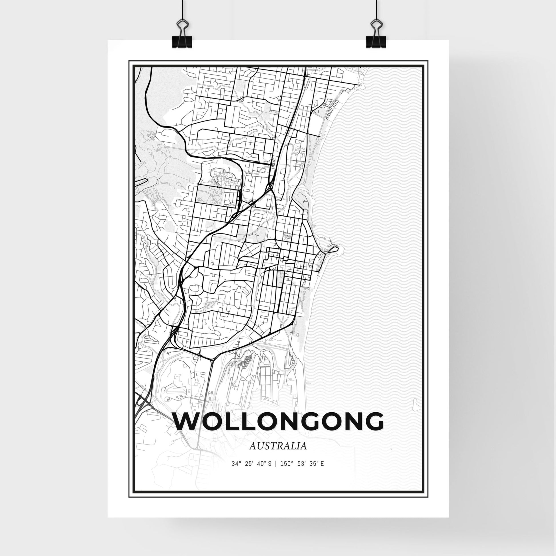 Wollongong Australia - Premium City Map Poster