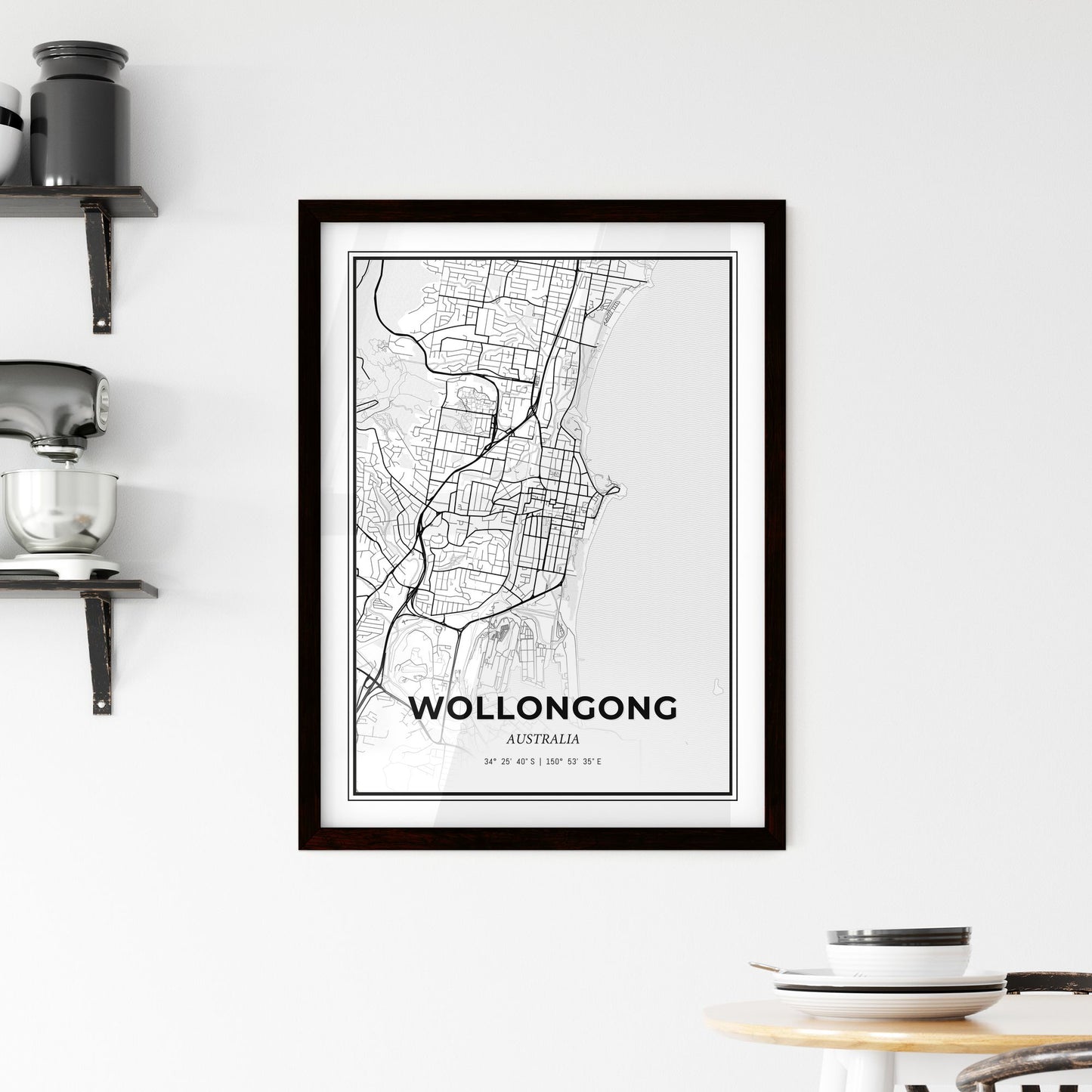 Wollongong Australia - Minimal City Map
