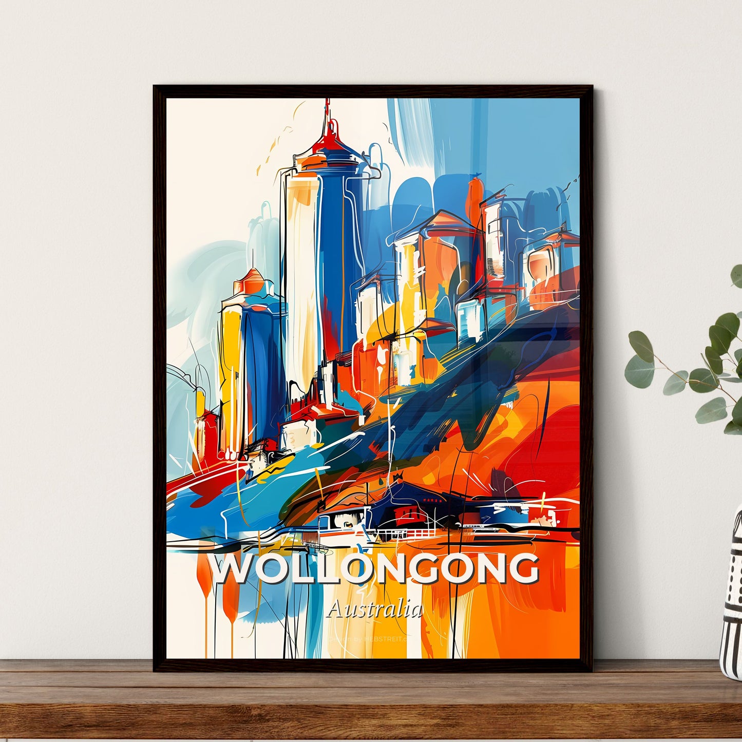 Vibrant Wollongong, Australia - A Painting Of A City