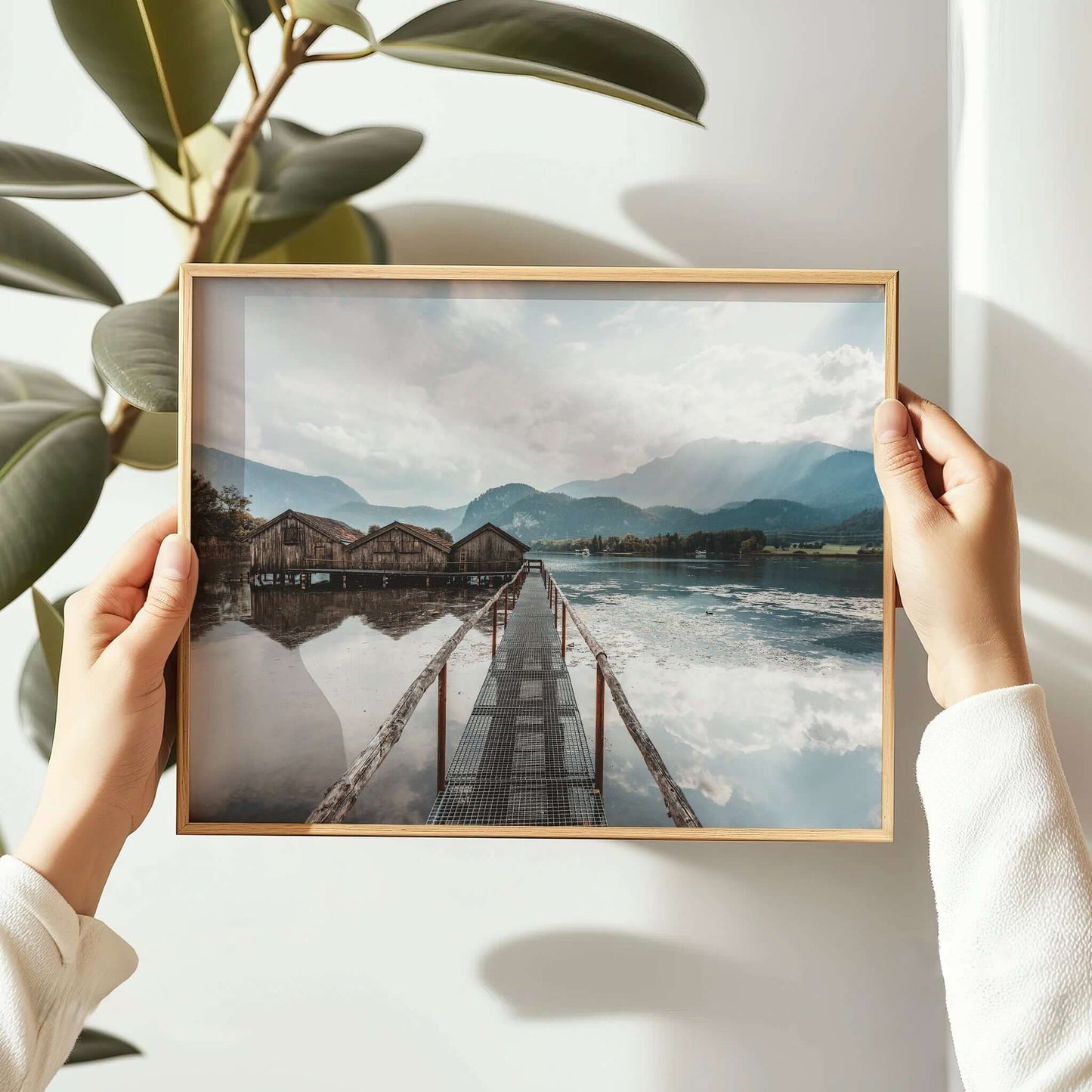 Kochelsee Boathouses Print – Bavarian Lake Landscape Photography