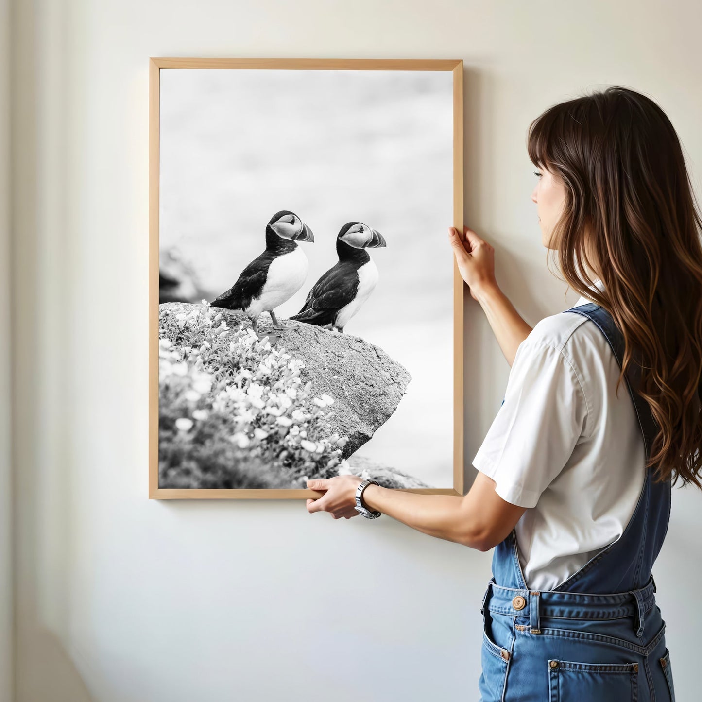 Black and White Puffins Print – Wildlife Photography Wall Art