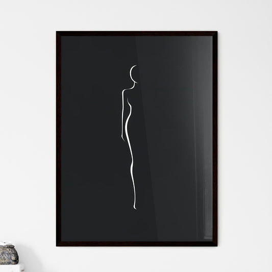 Minimalist Black and White Line Art Drawing  - Framed Art Print