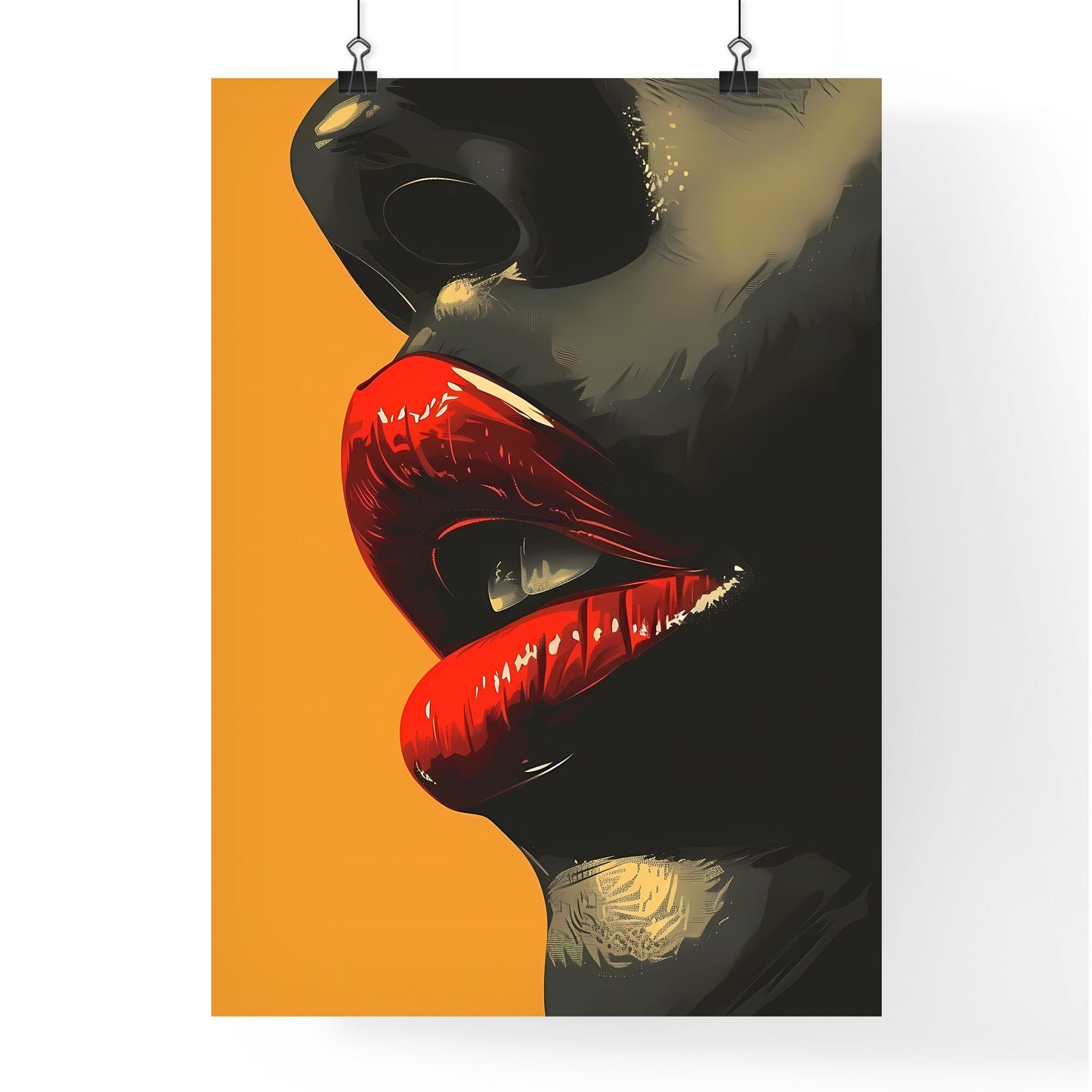 Vibrant Retro Poster: Proud, Strong Woman with Extraordinary Artistic Expression - Colorful Painting of a Slender, Young Black Girl Default Title