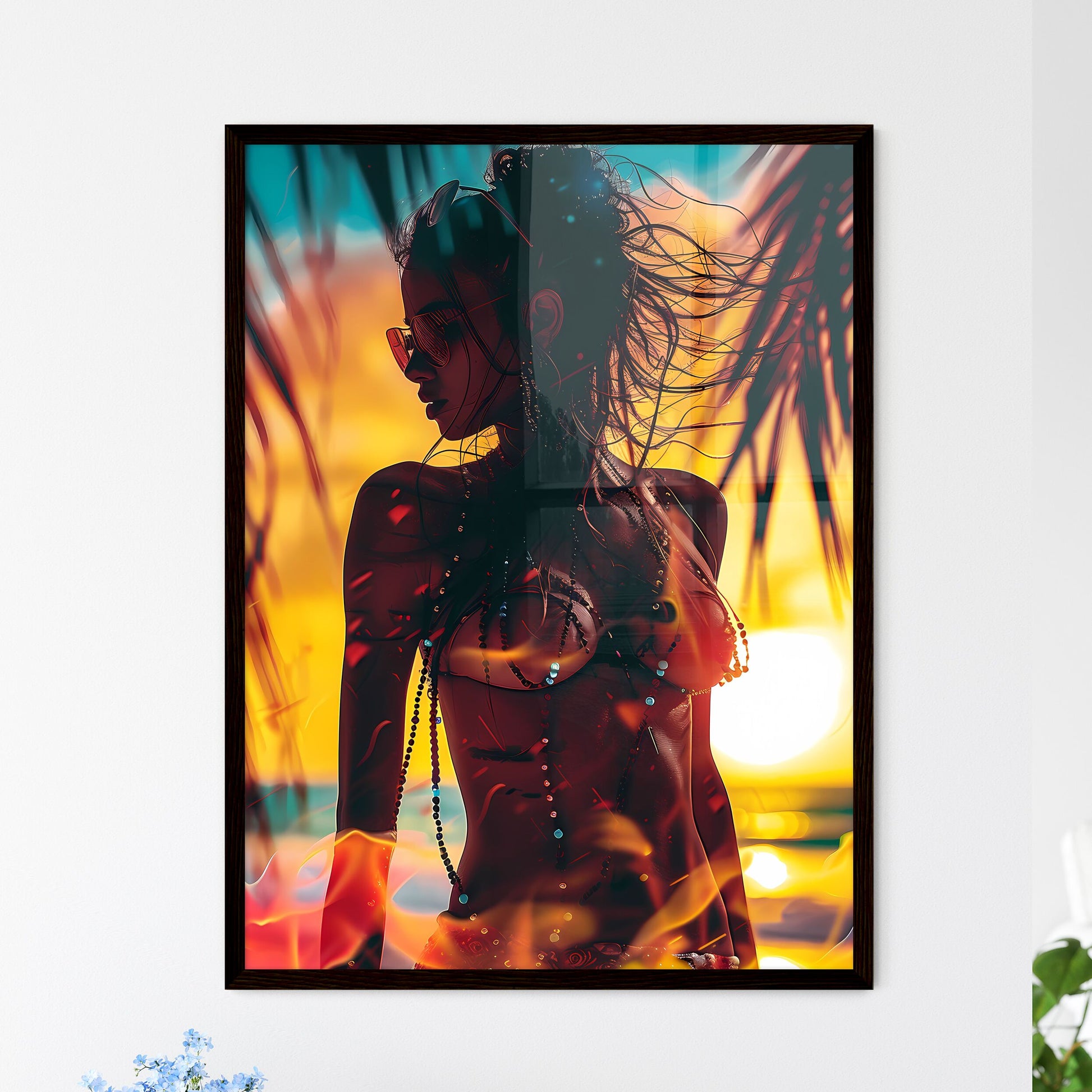 Vibrant Tropical Sunset Dance Festival Woman Artwork Mauritius Ocean Default Title