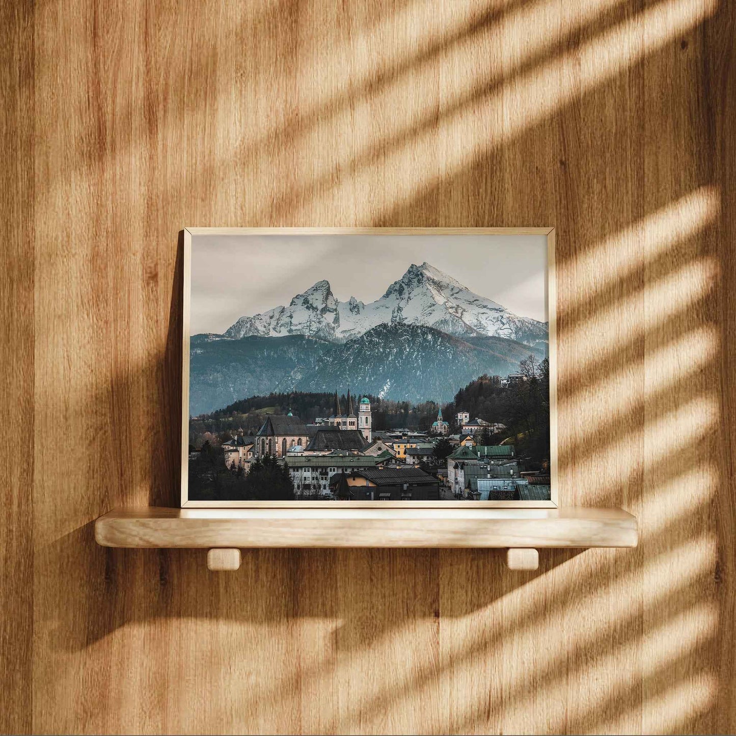 Berchtesgaden Print – Watzmann Mountain and Bavarian Town Wall Art