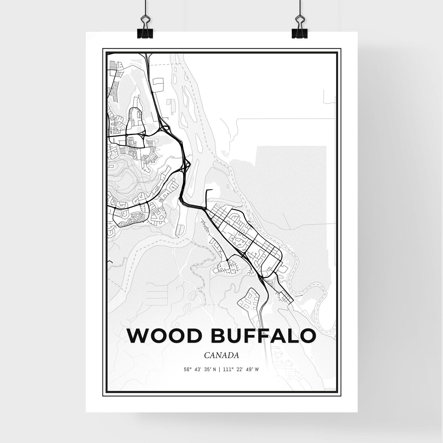 Wood Buffalo Canada - Premium City Map Poster