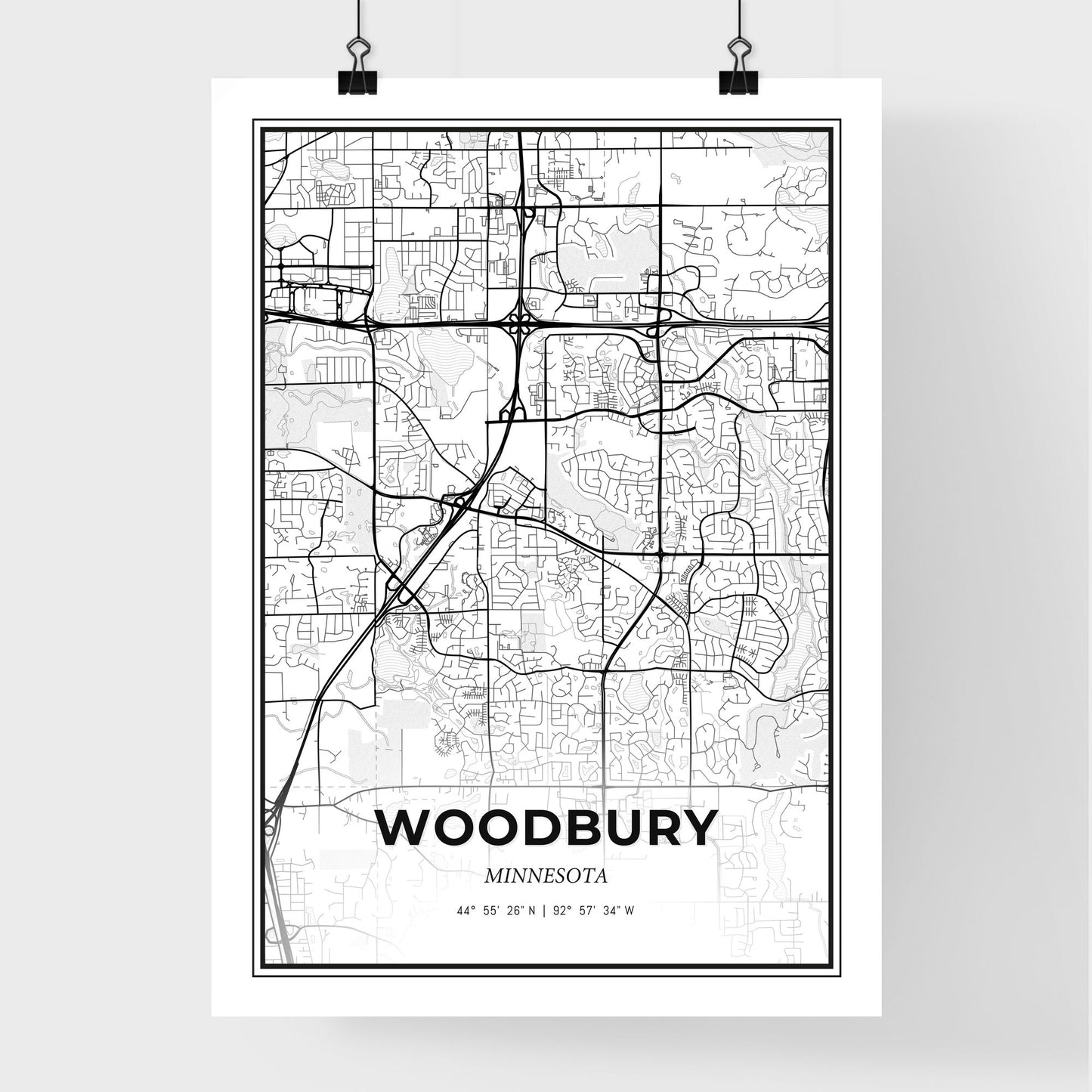 Woodbury Minnesota - Premium City Map Poster