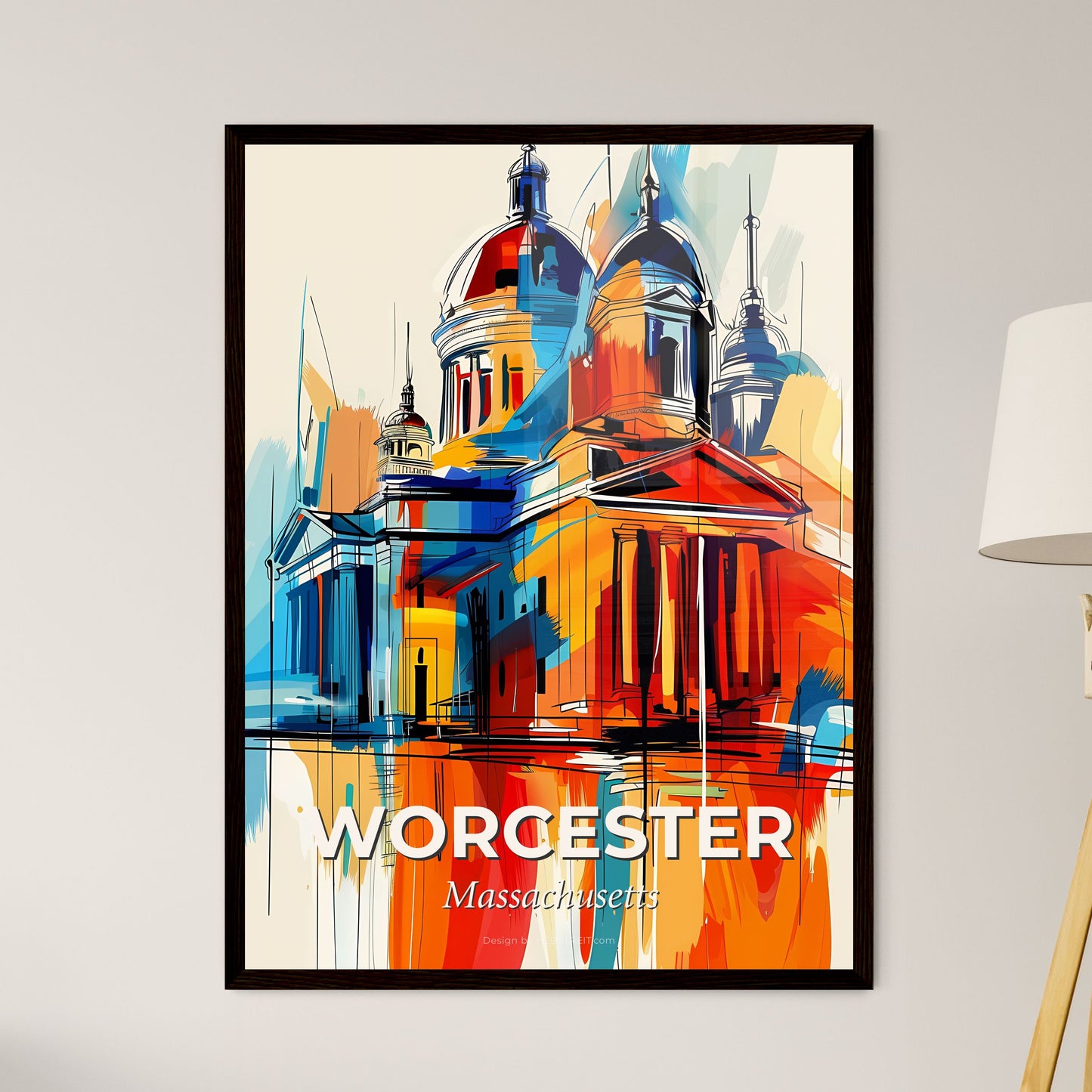 Vibrant Worcester, Massachusetts - A Colorful Building With A Domed Roof