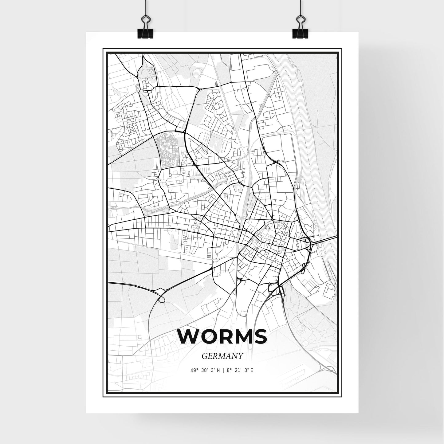 Worms Germany - Premium City Map Poster