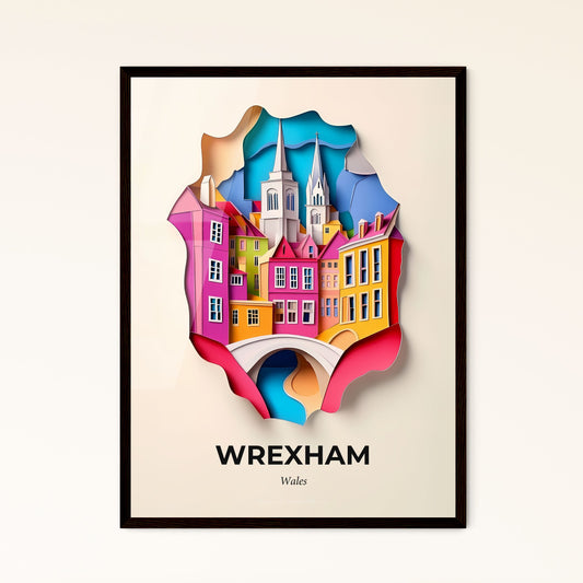 Vivid Wrexham, Wales - a paper cut of a city with a bridge