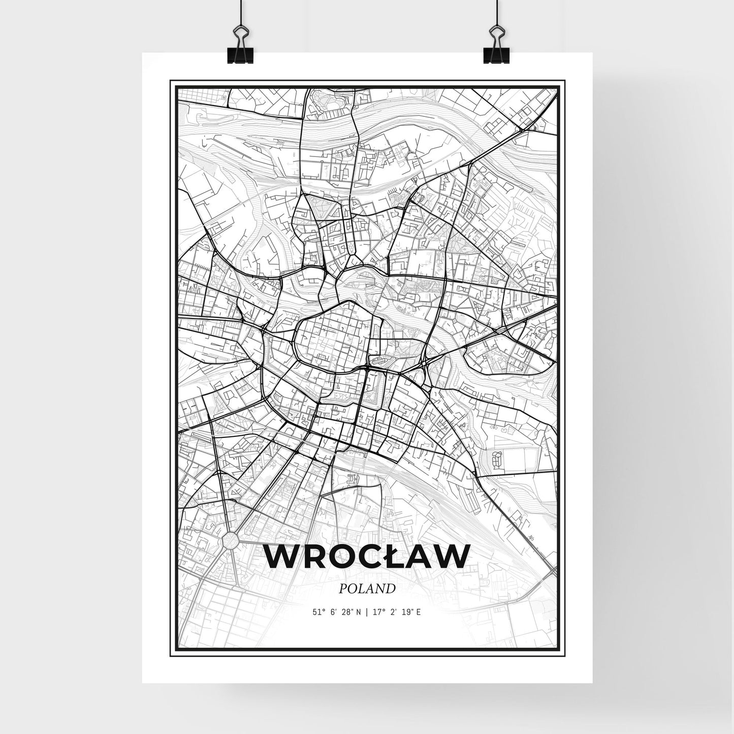 Wrocław Poland - Premium City Map Poster