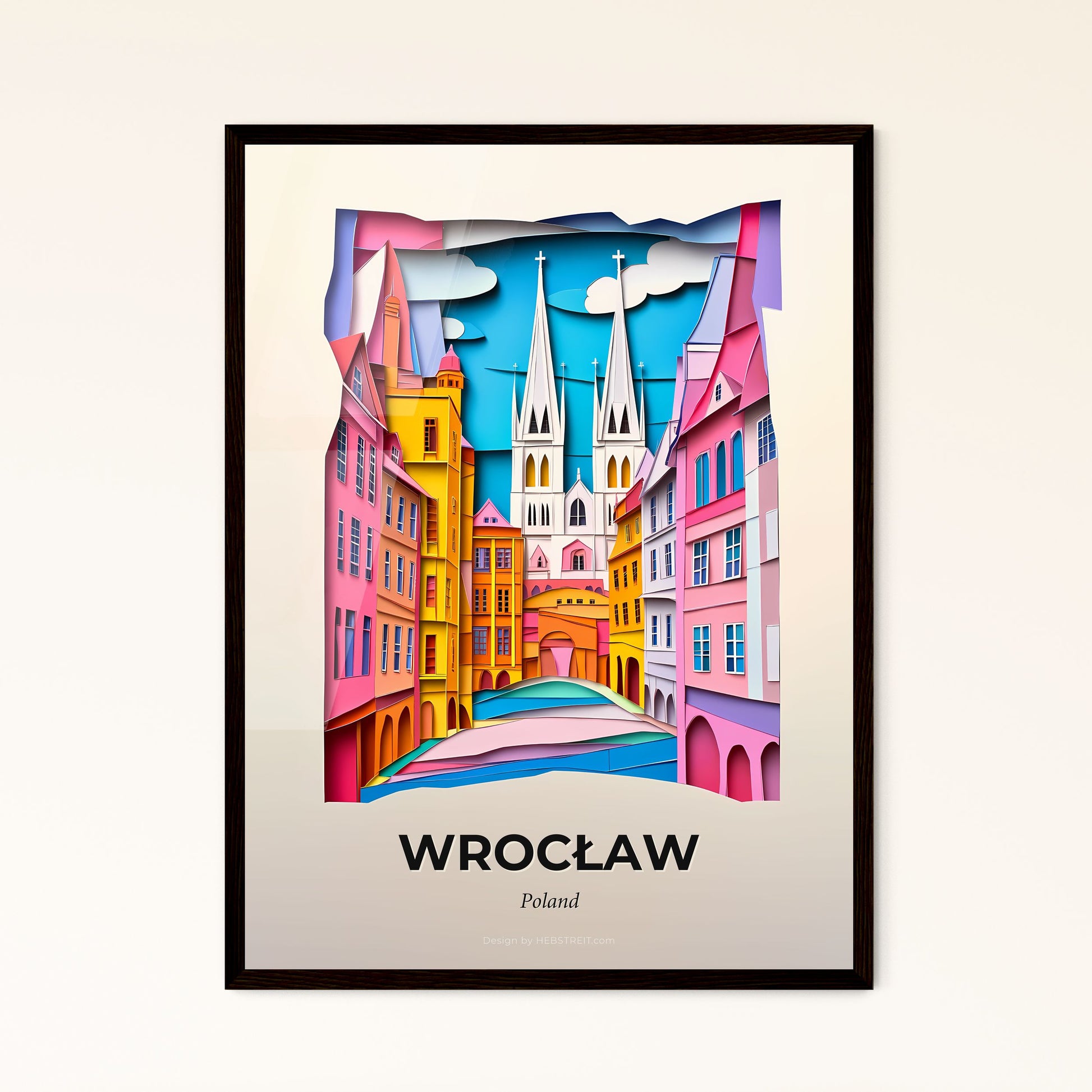 Vivid Wrocław, Poland - a paper cut of a city with a church