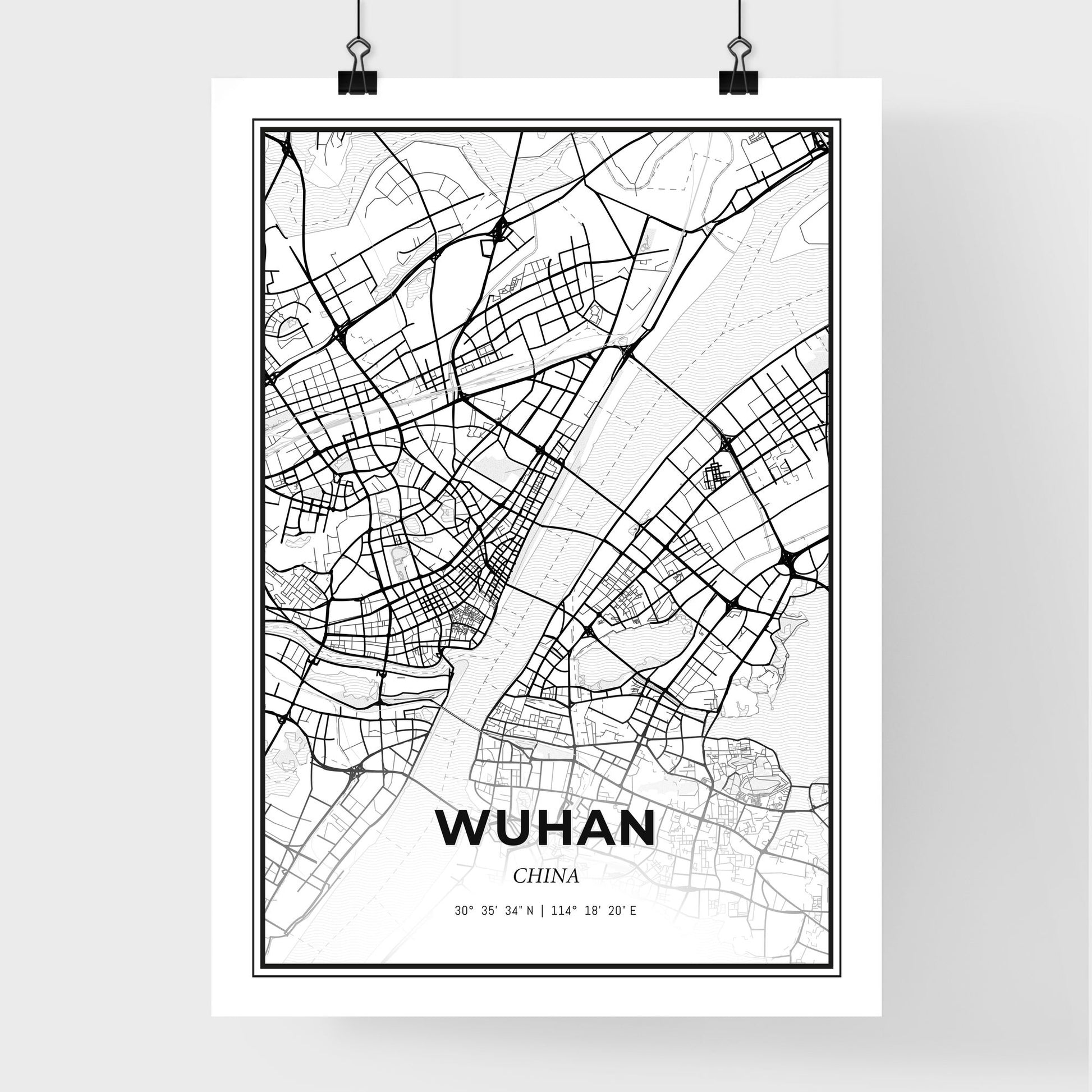 Wuhan China - Premium City Map Poster