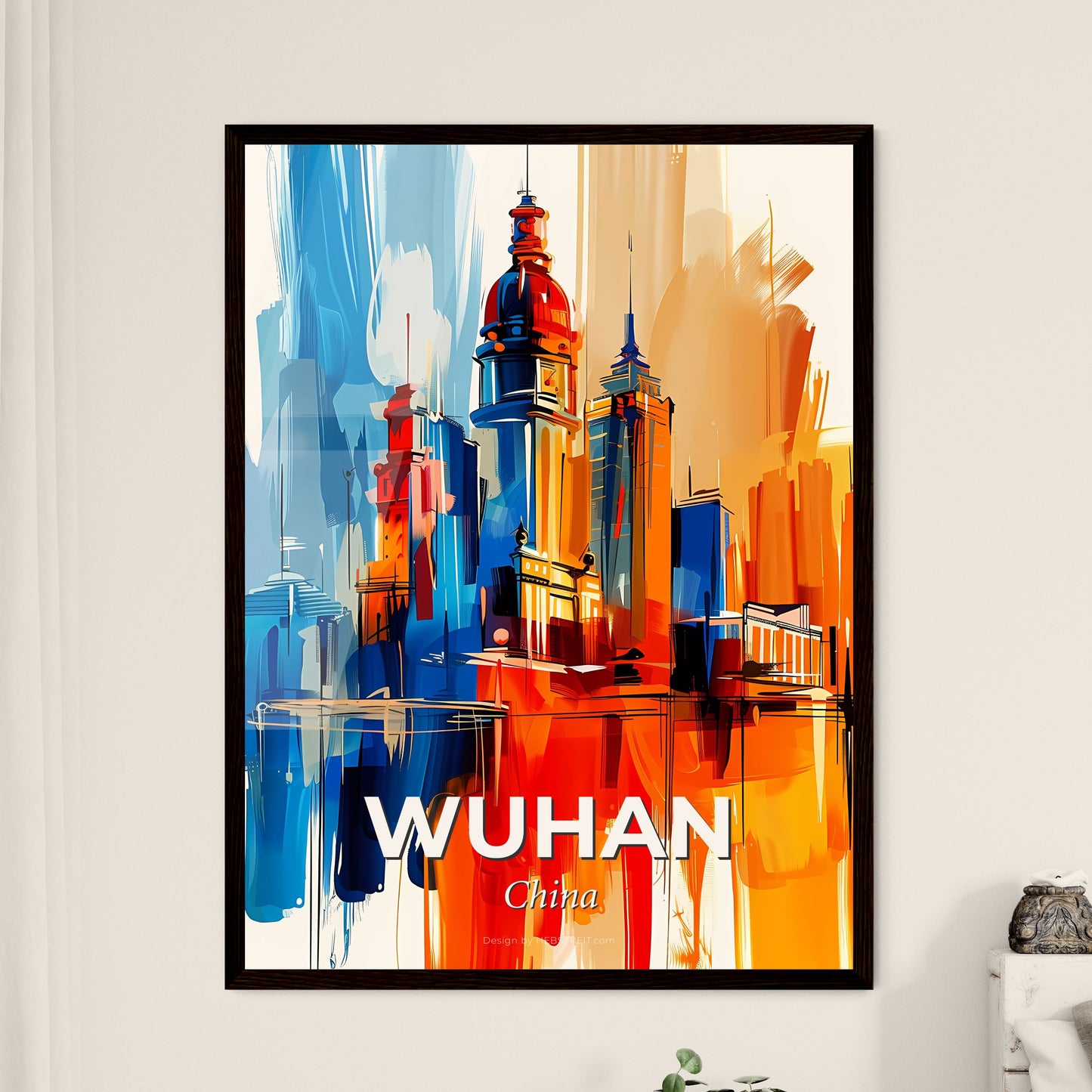 Vibrant Wuhan, China - A Painting Of A City