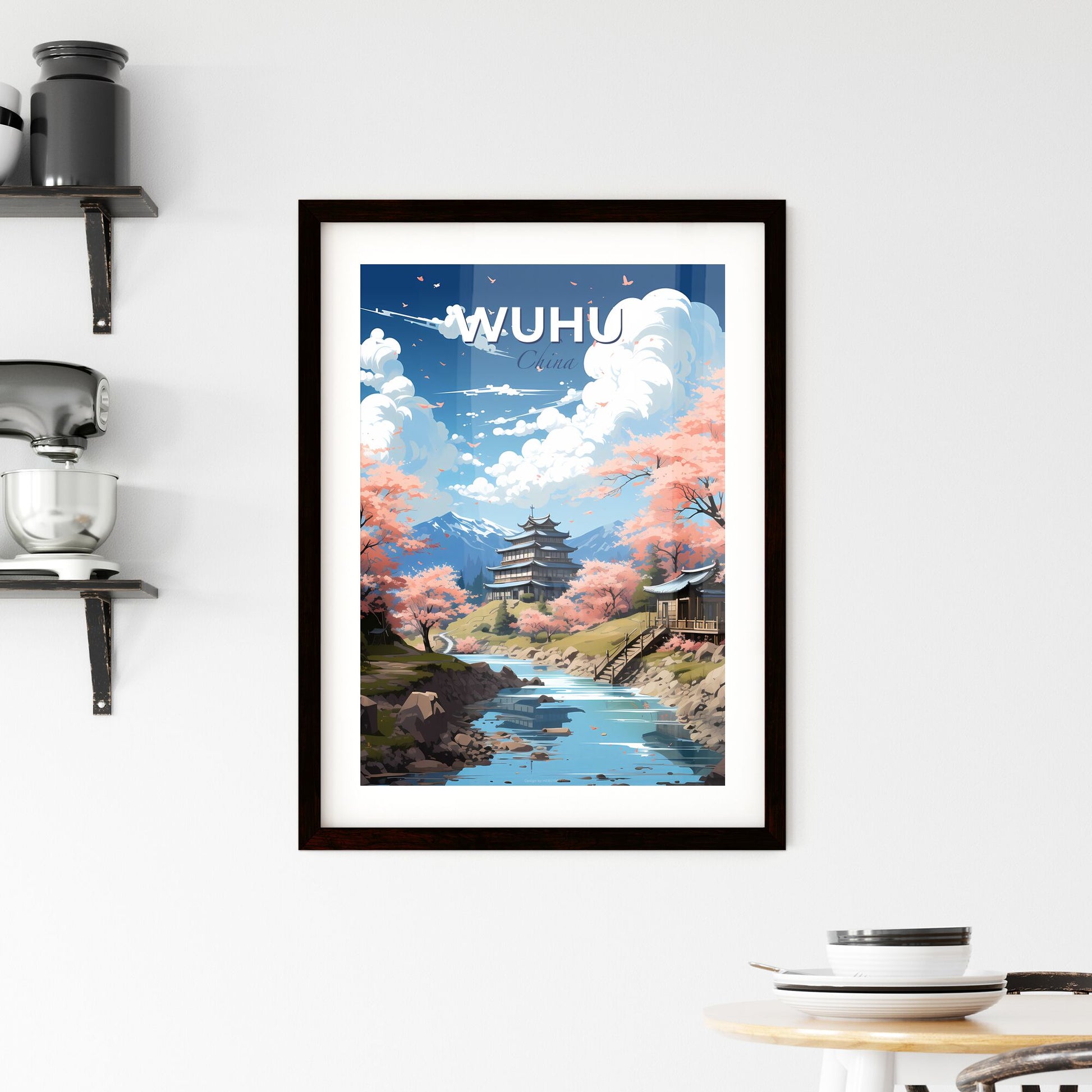 Wuhu China Skyline Vibrant Painting River Valley Building Landscape Default Title