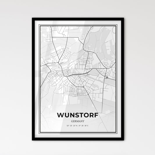 Wunstorf Germany - Scandinavian Style City Map for Modern Home Decor