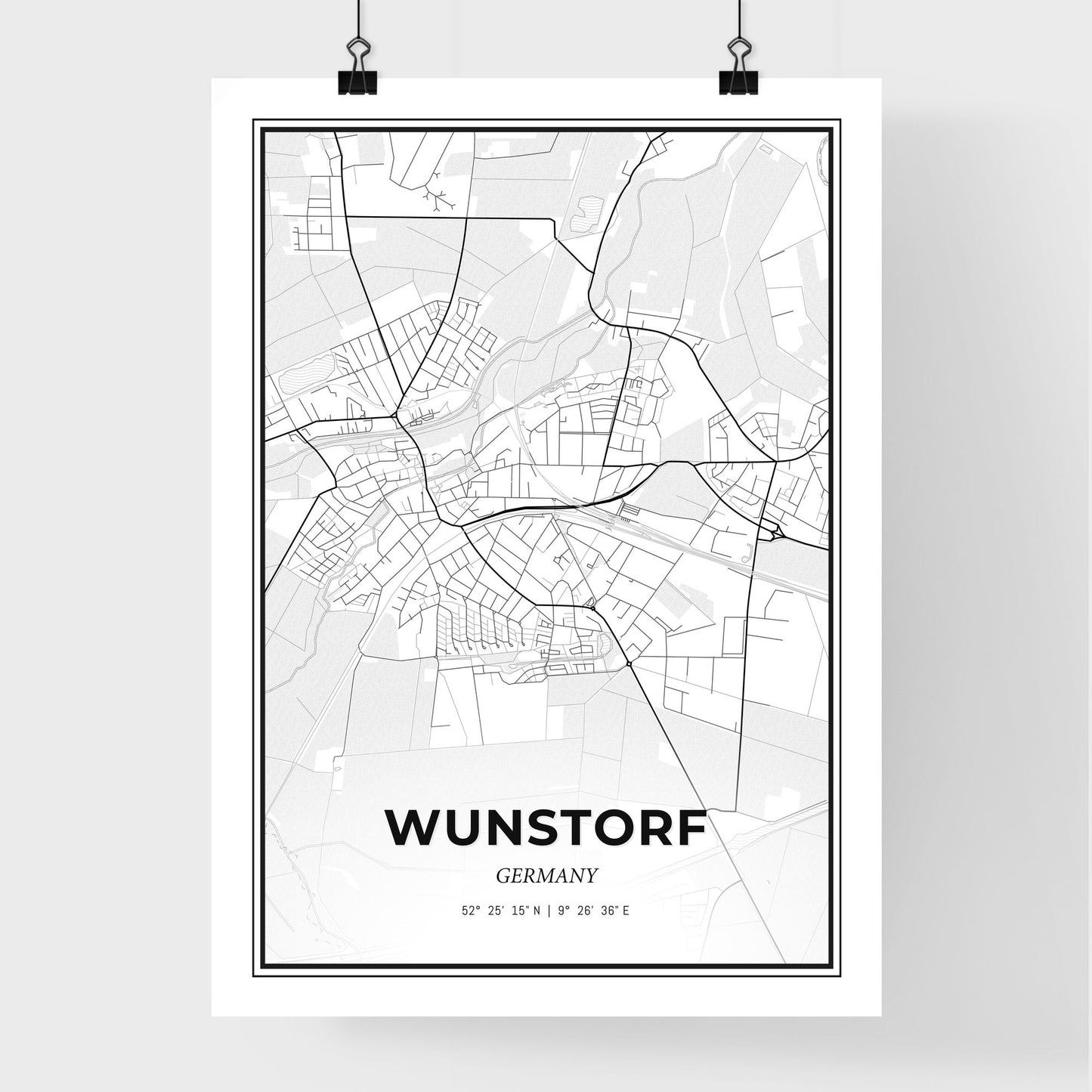 Wunstorf Germany - Premium City Map Poster