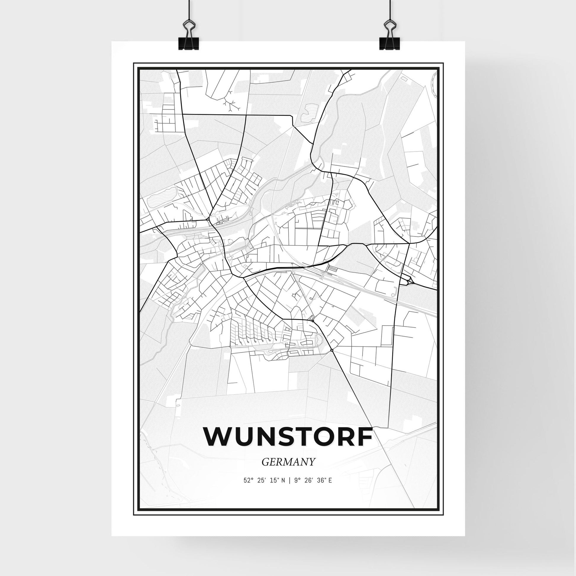 Wunstorf Germany - Premium City Map Poster