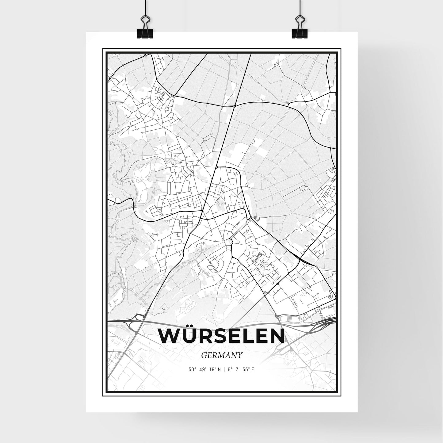 Wurselen Germany - Premium City Map Poster