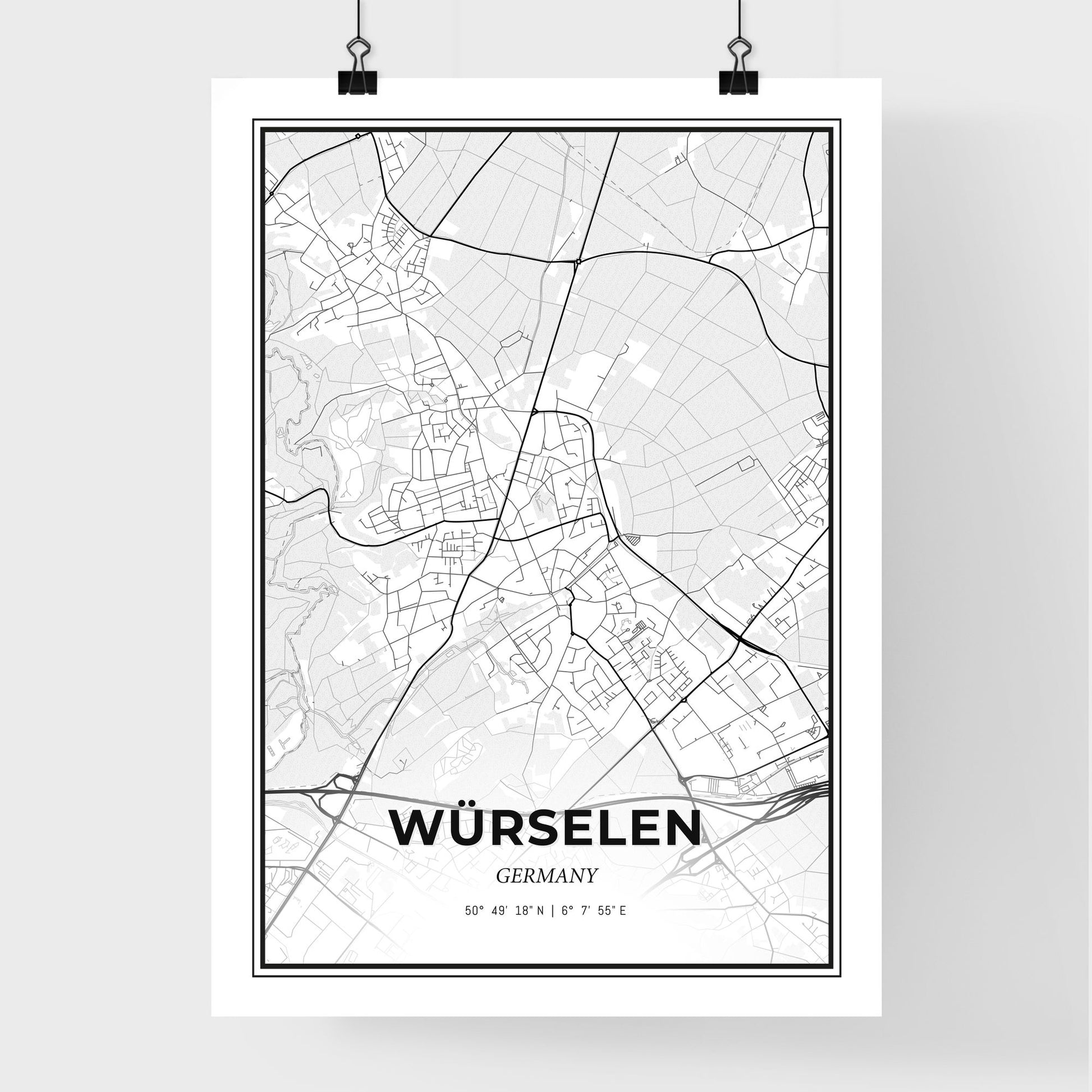 Wurselen Germany - Premium City Map Poster