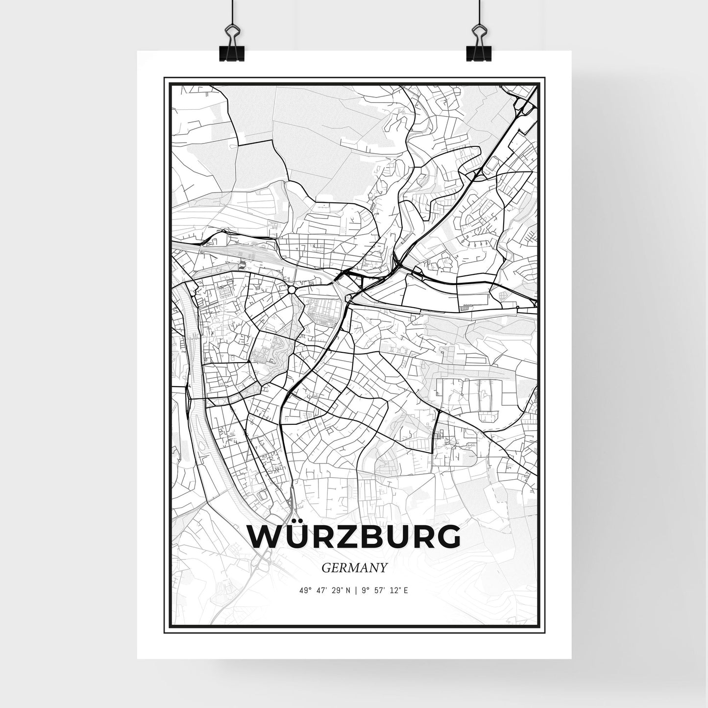 Wurzburg Germany - Premium City Map Poster