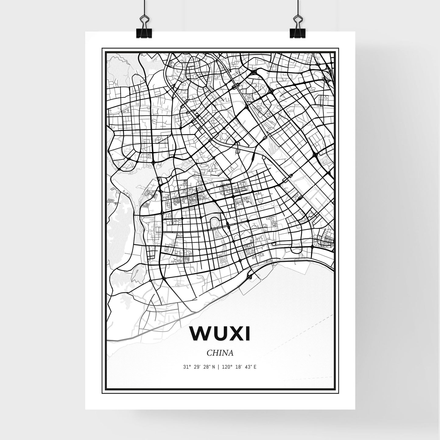 Wuxi China - Premium City Map Poster