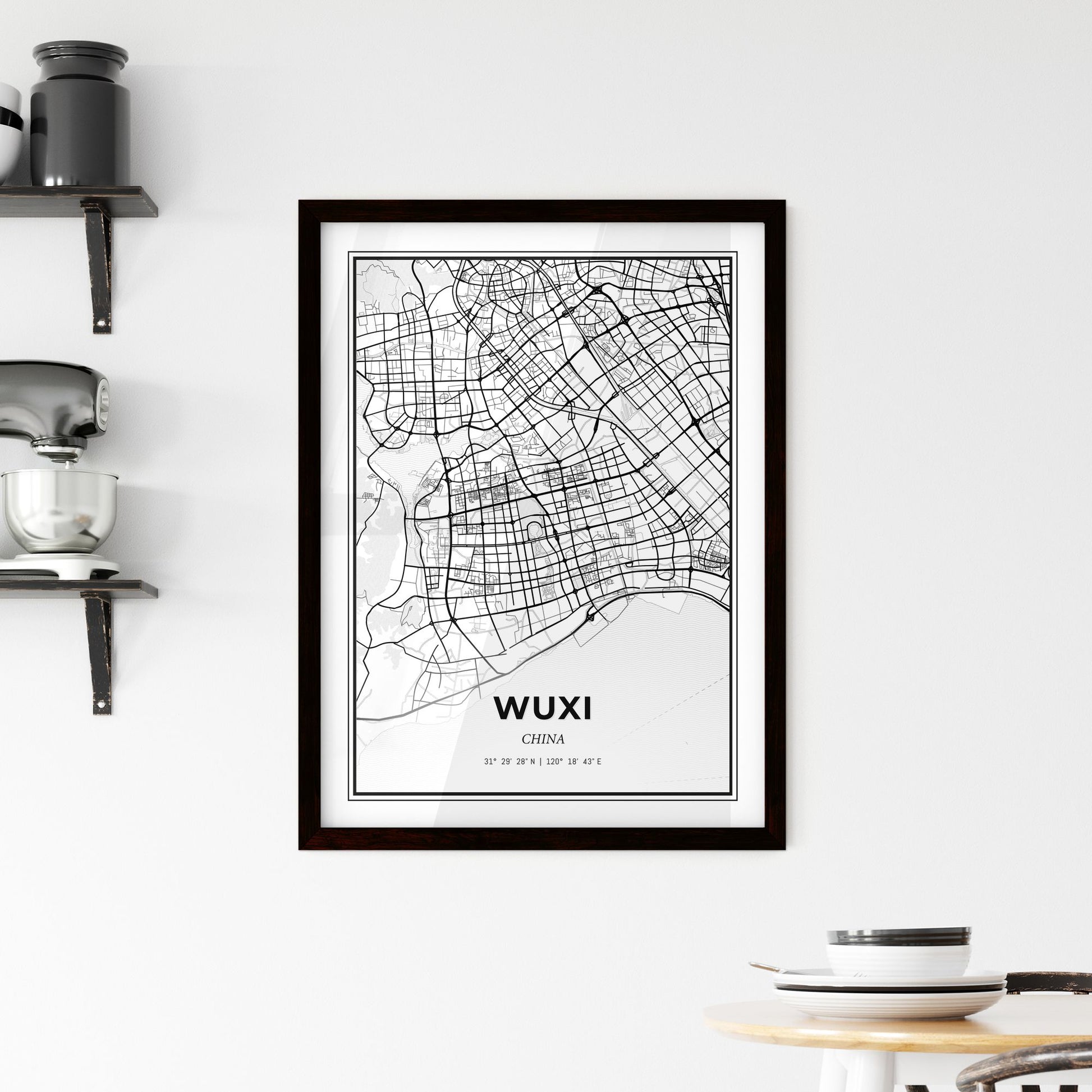 Wuxi China - Minimal City Map