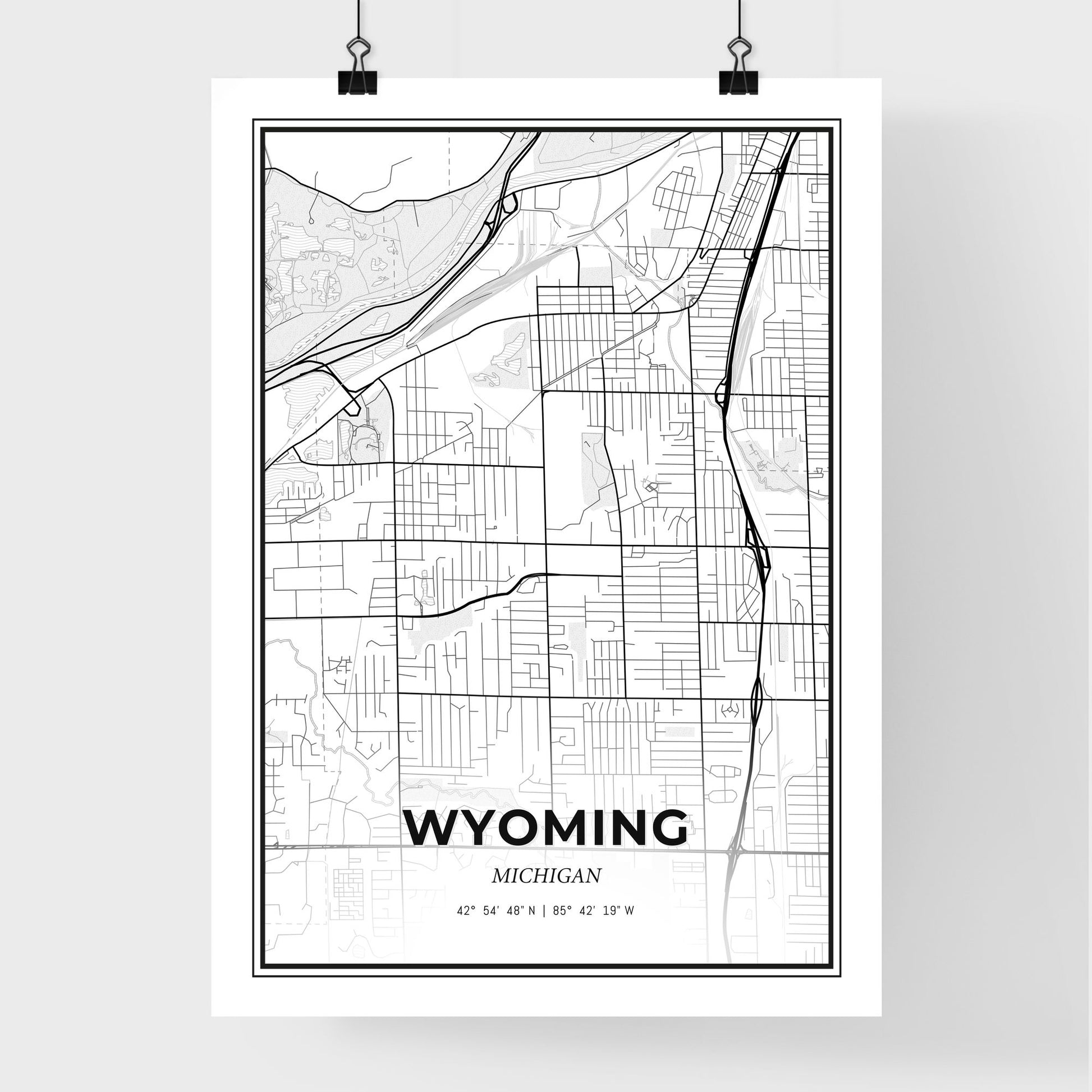 Wyoming Michigan - Premium City Map Poster