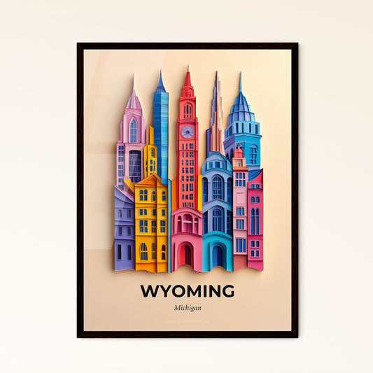 Vivid Wyoming, Michigan - a group of buildings that are painted in different colors