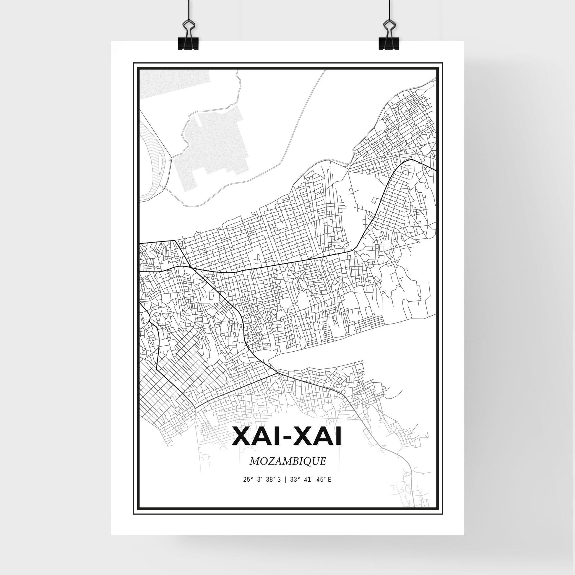 Xai-Xai Mozambique - Premium City Map Poster