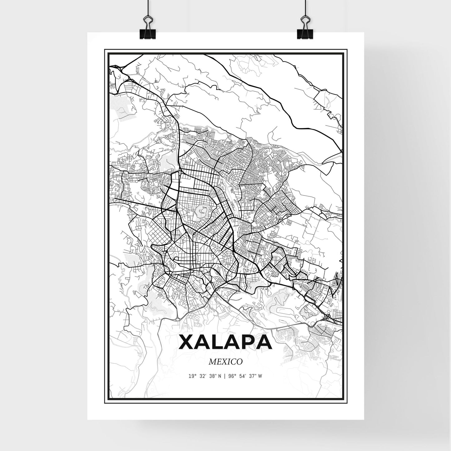 Xalapa Mexico - Premium City Map Poster