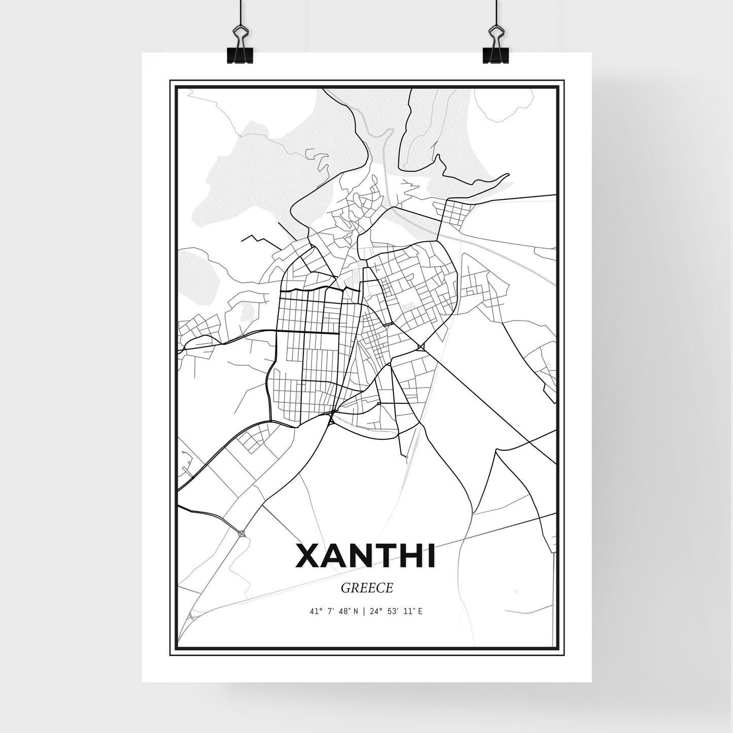 Xanthi Greece - Premium City Map Poster