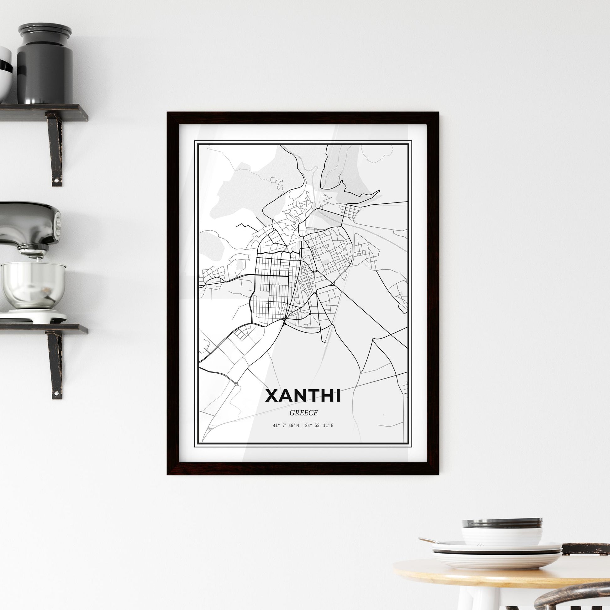 Xanthi Greece - Minimal City Map