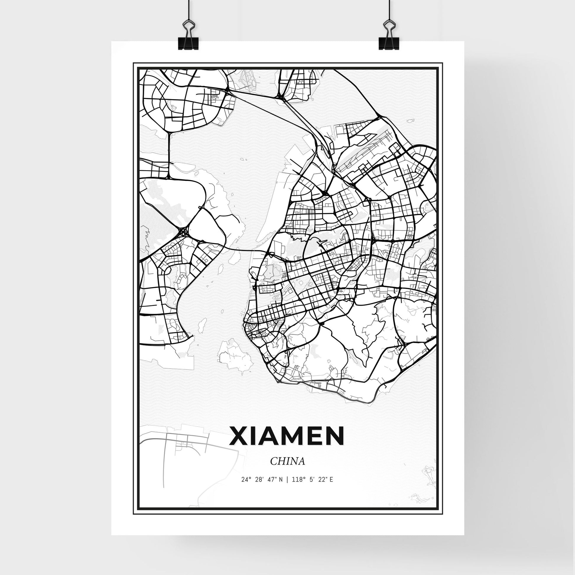 Xiamen China - Premium City Map Poster