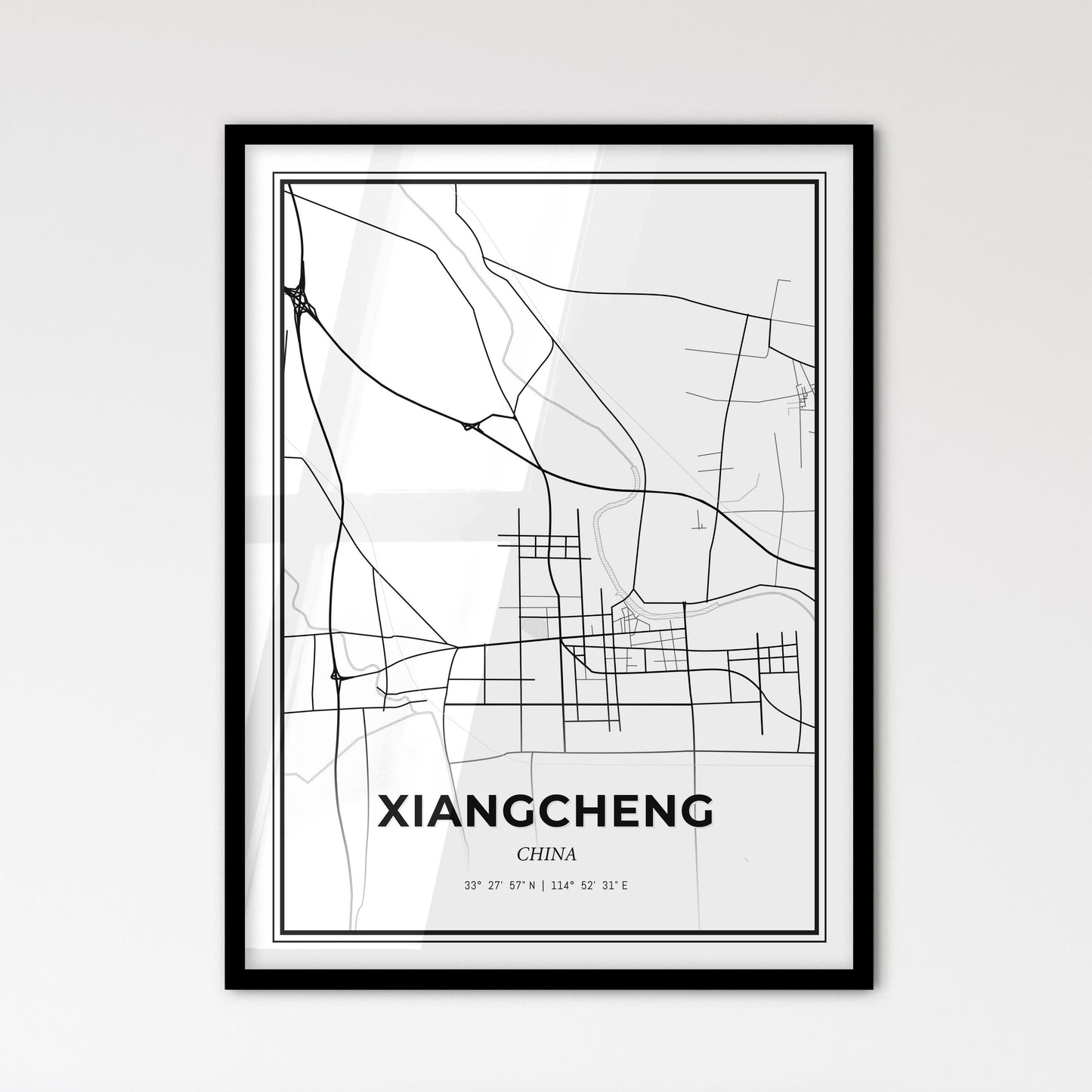 Xiangcheng China - Scandinavian Style City Map for Modern Home Decor