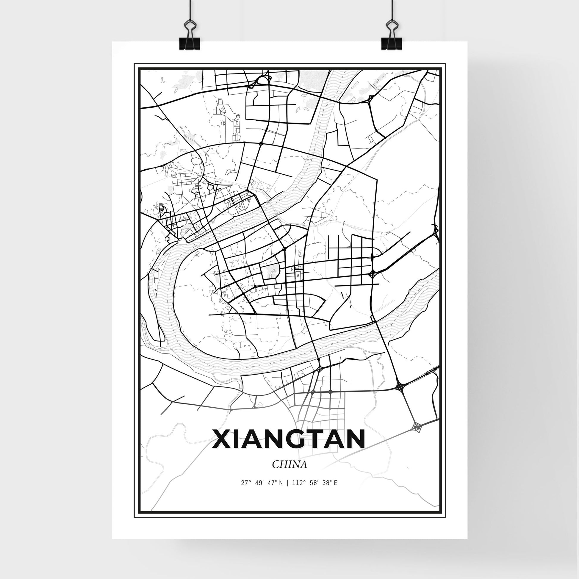 Xiangtan China - Premium City Map Poster