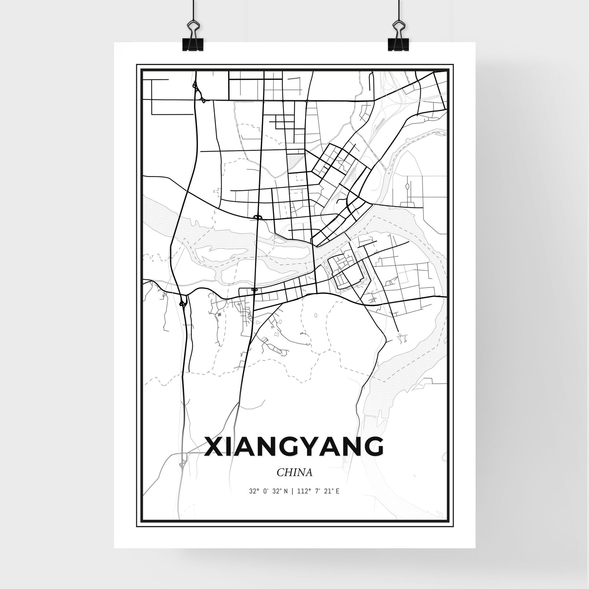 Xiangyang China - Premium City Map Poster