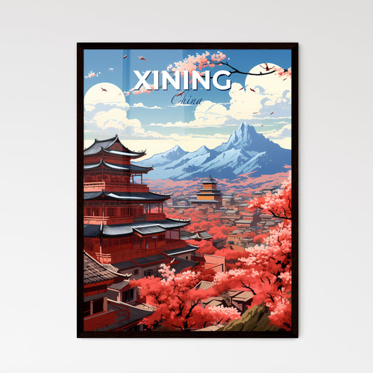 Vibrant Art of Xining Pagoda against Mountain Landscape Depiction Default Title