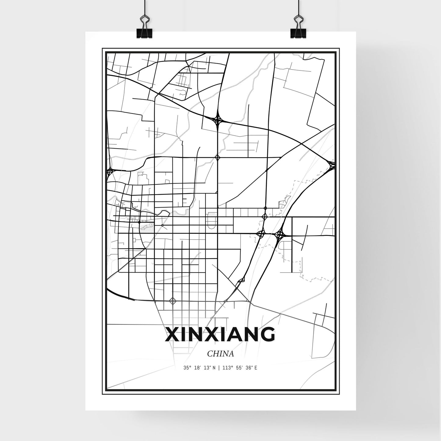 Xinxiang China - Premium City Map Poster