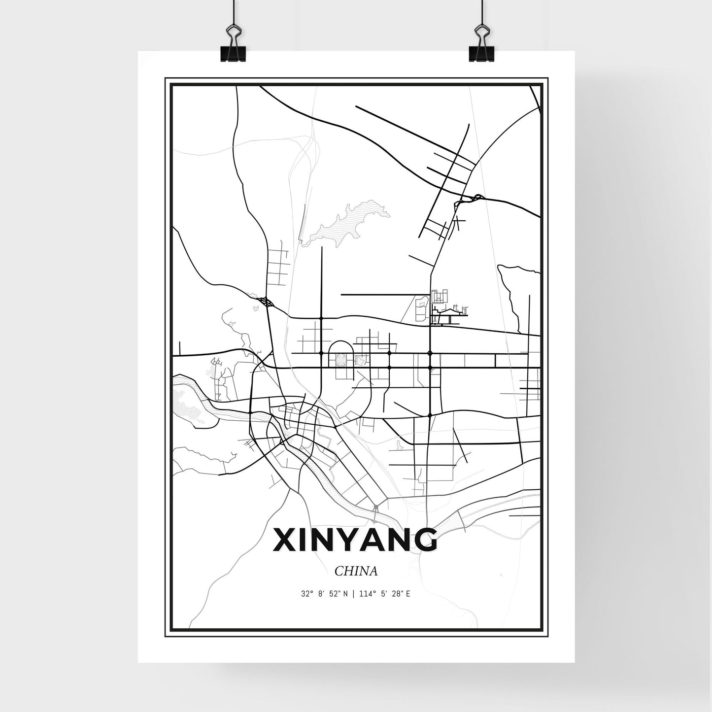 Xinyang China - Premium City Map Poster