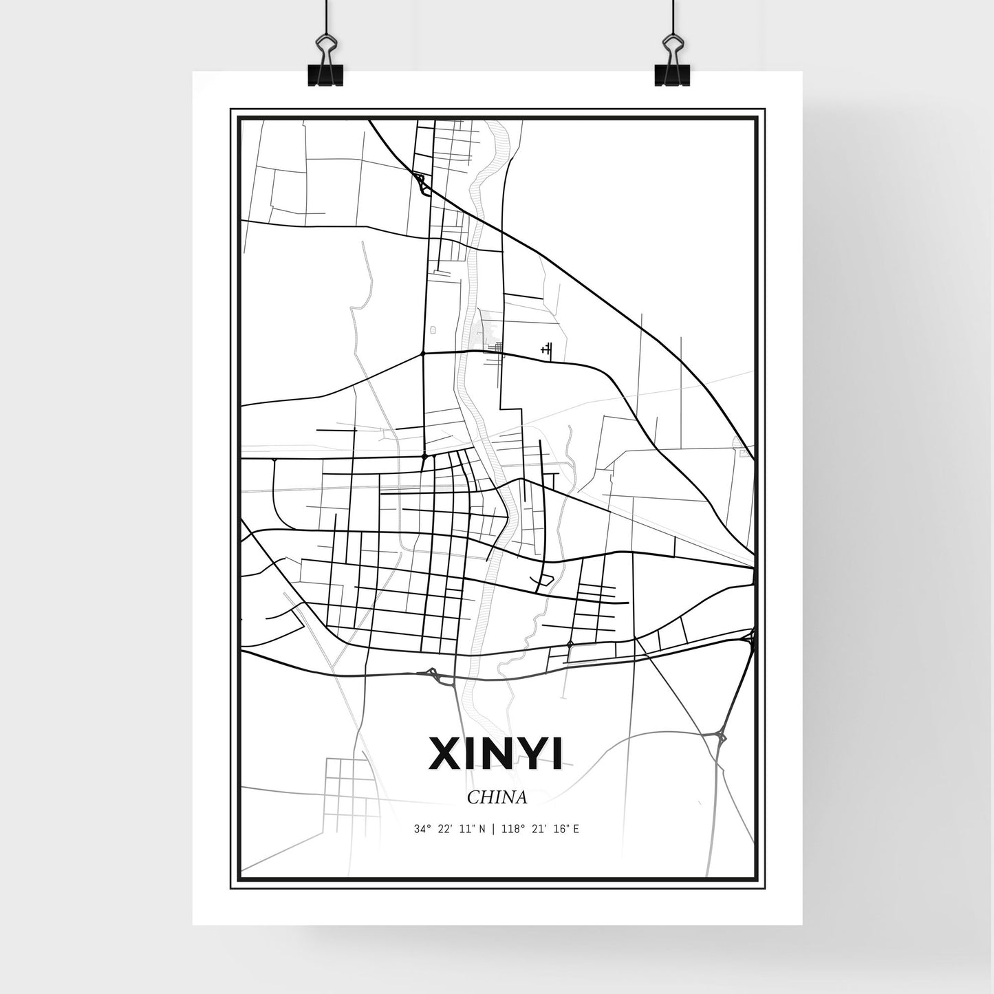 Xinyi China - Premium City Map Poster