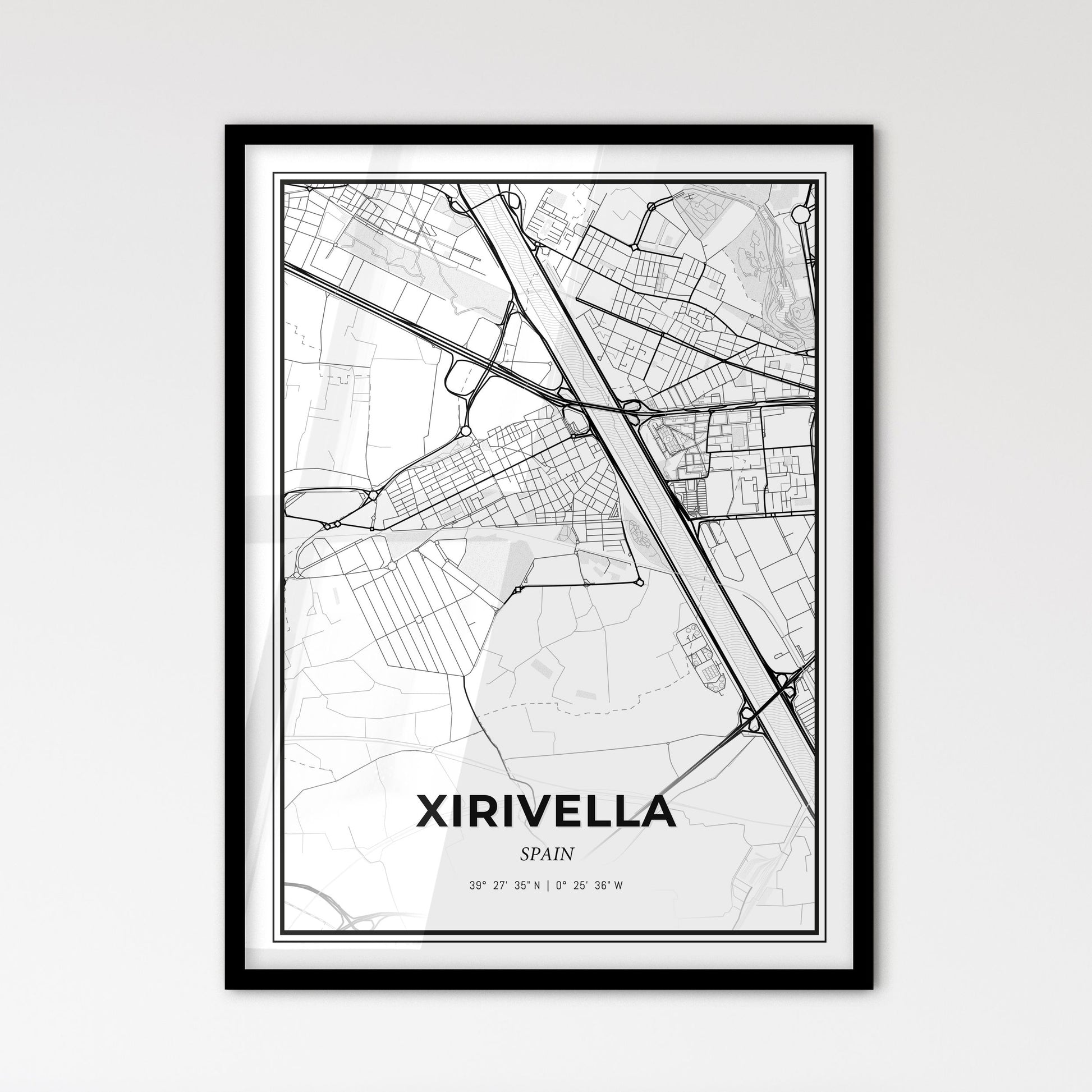 Xirivella Spain - Scandinavian Style City Map for Modern Home Decor