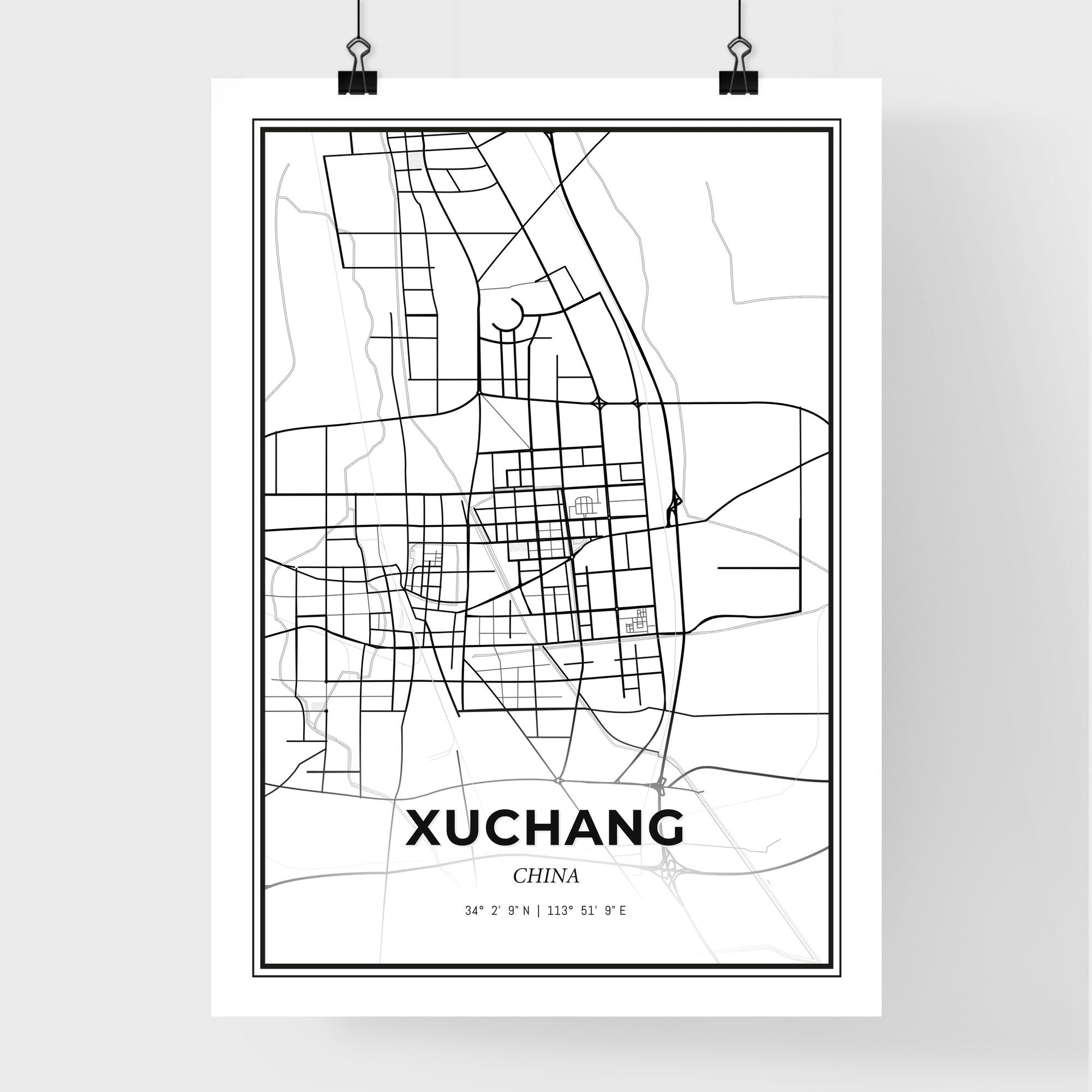 Xuchang China - Premium City Map Poster