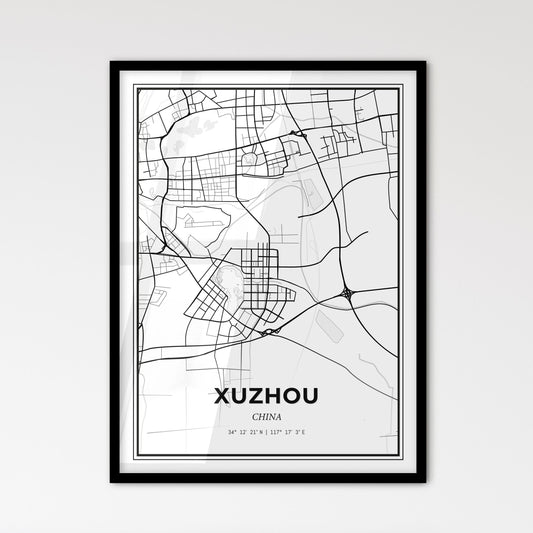 Xuzhou China - Scandinavian Style City Map for Modern Home Decor